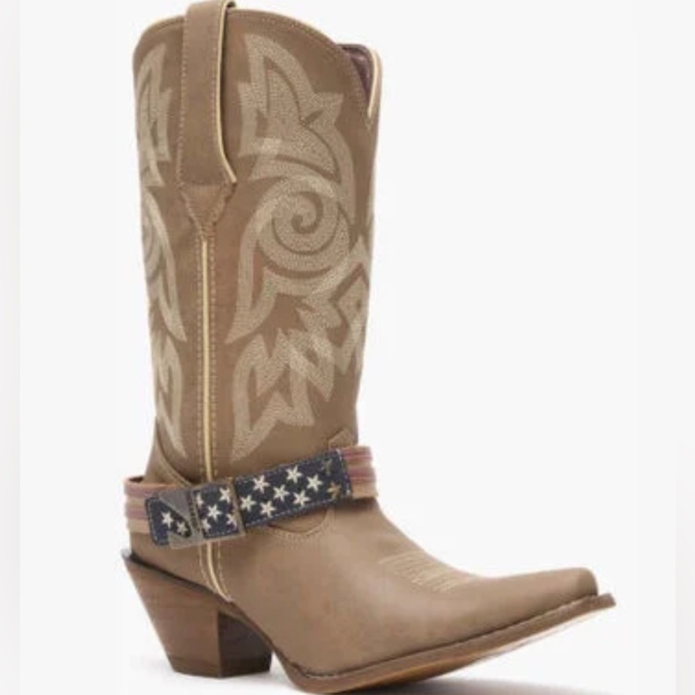 Durango Brown Western Cowboy Boots with Embroidered Design